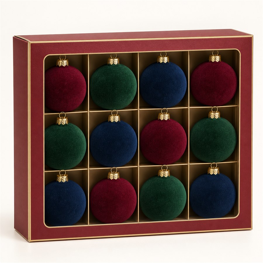 Luxury boxed Christmas bauble set